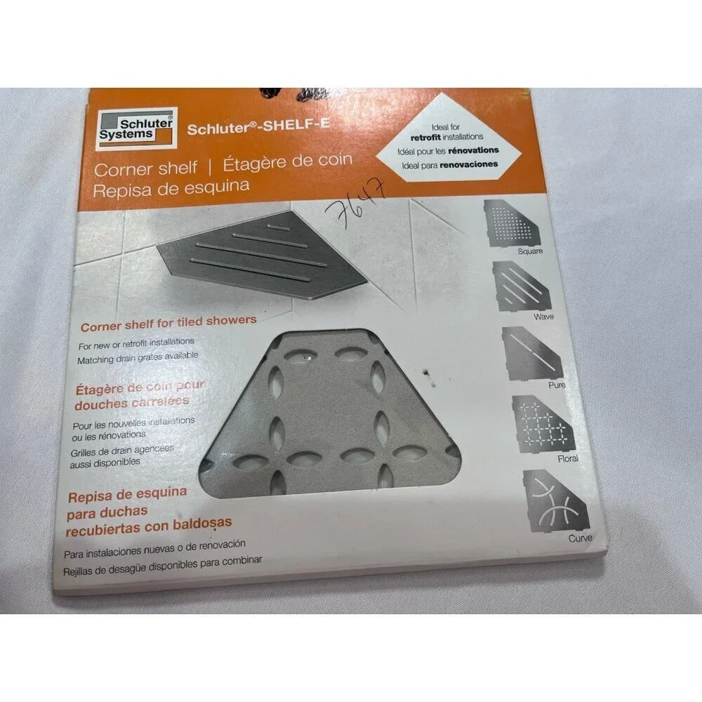 Schluter Systems Shelf-E Floral Grieve Triangular Corner Shelf SES2DFTSBG